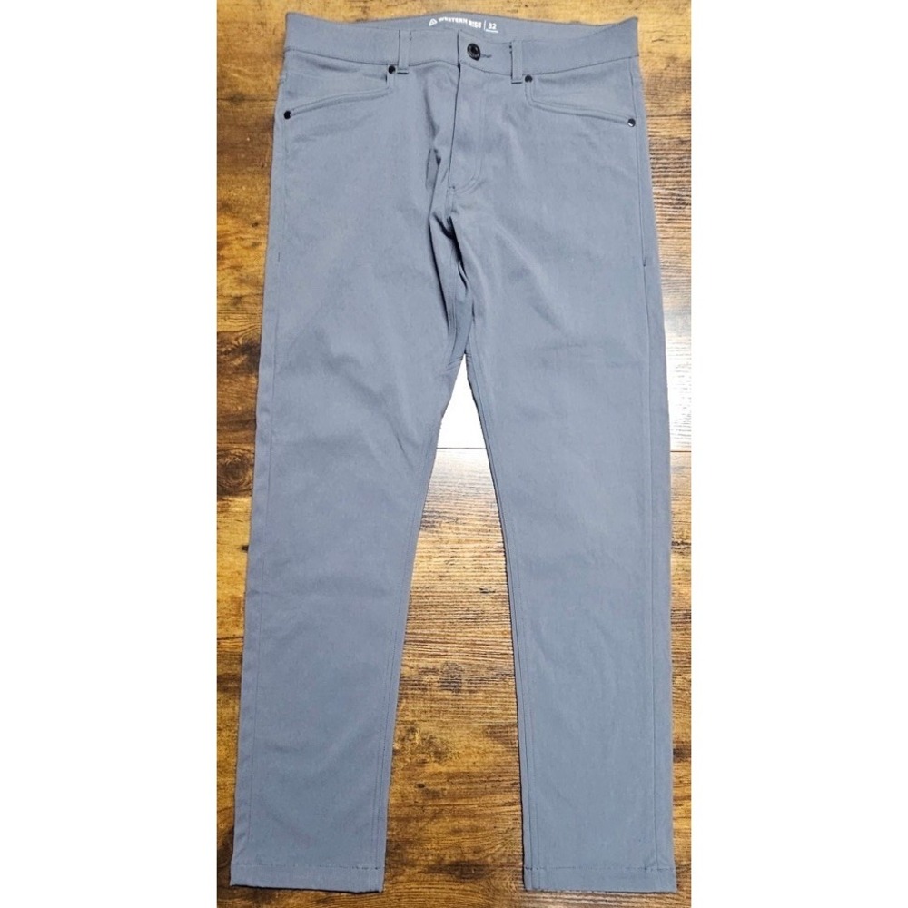 Western Rise Evolution Pant Slim Fit Nylon Stretch Blue Grey Men's Size 32x31